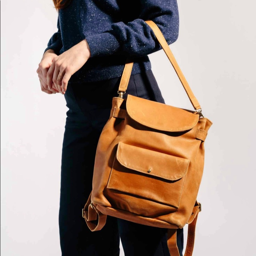 New-Never Used! Noonday Collection Homesteader Convertible Leather Backpack.